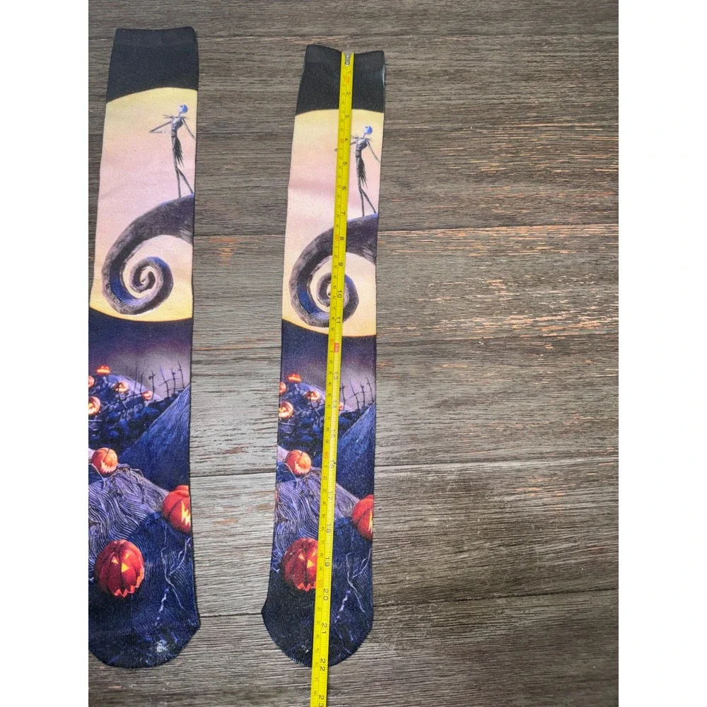 Nightmare Before Christmas Jack Skellington Knee High Socks Halloween Pumpkin